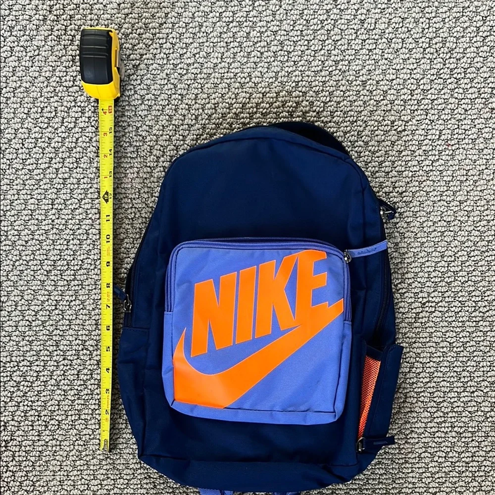 Perfect Mid-Sized Backpack Blue, Purple and Orange nike double zip